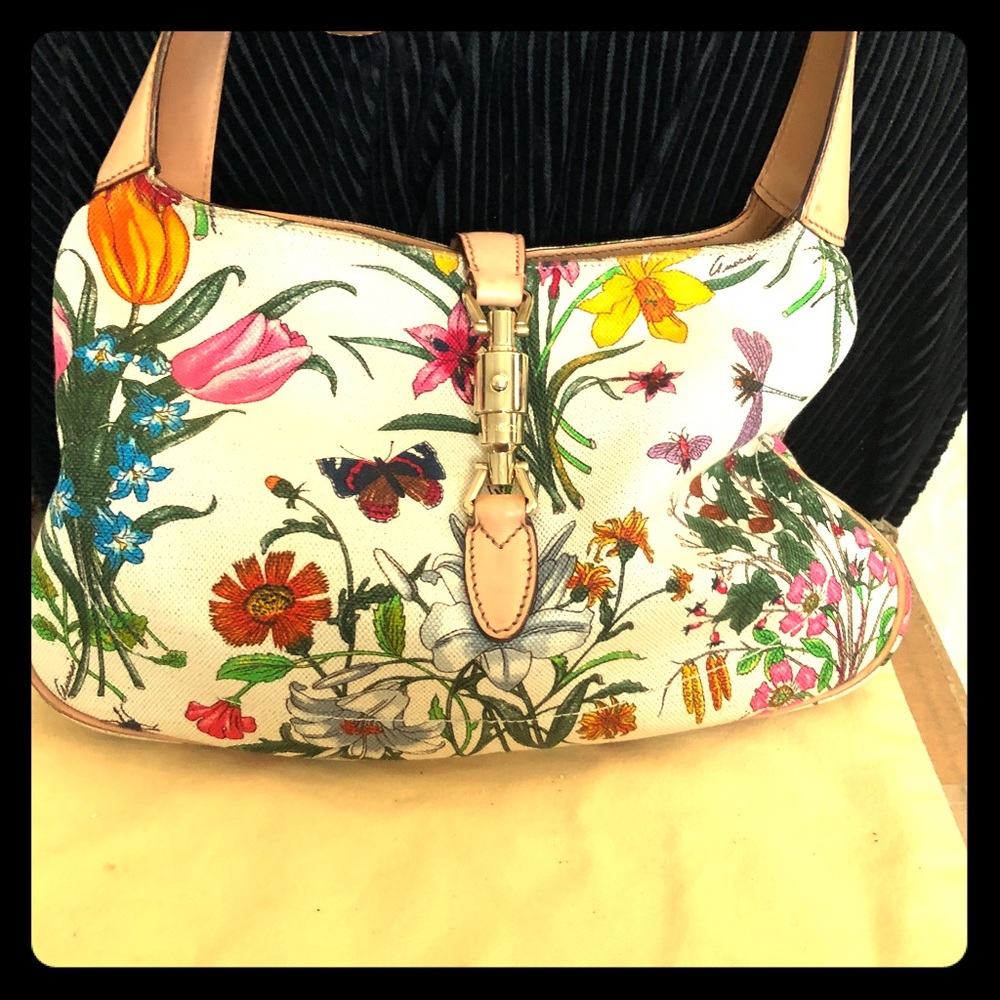 Auth..Gucci floral purse